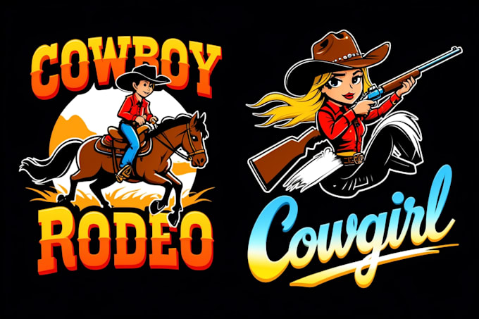 make animal mascot cowboy western logo
