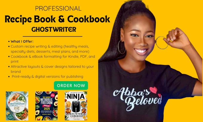 create a professional recipe book or cookbook design