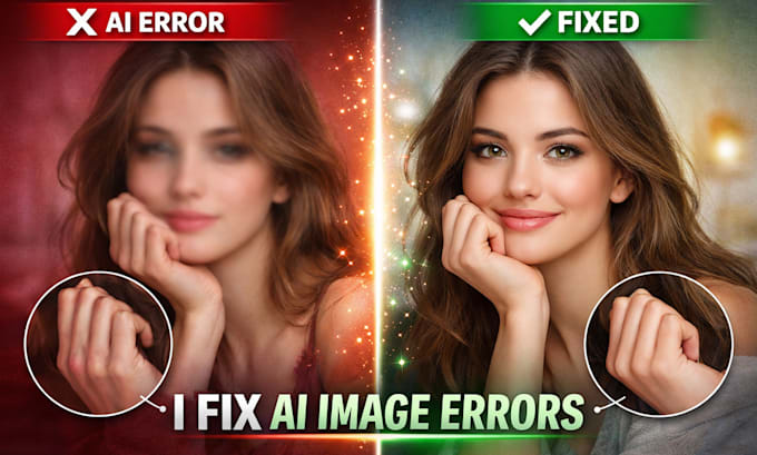 fix ai image, art, flaws, logo with pro editing like magic