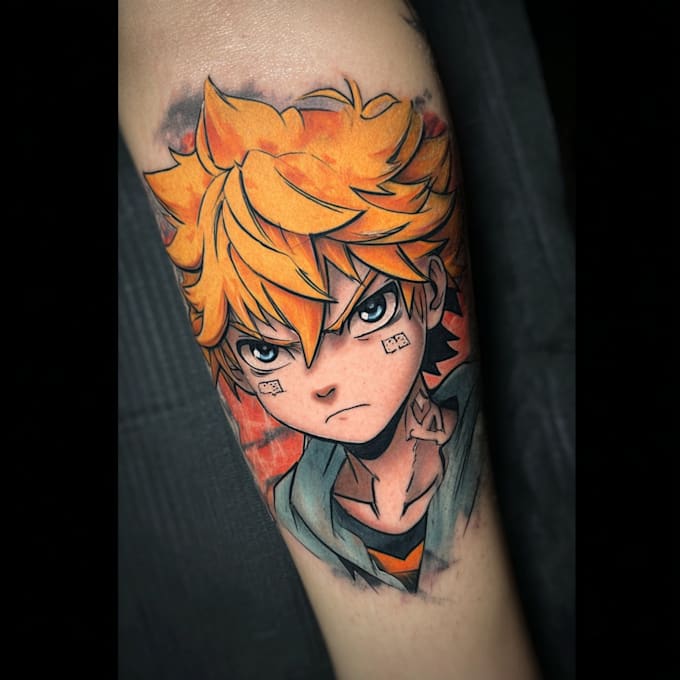 make comic cartoon anime tattoo design