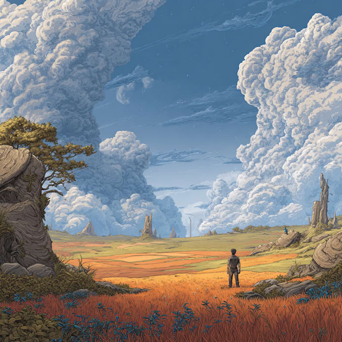 create a custom 2d environment art and background art
