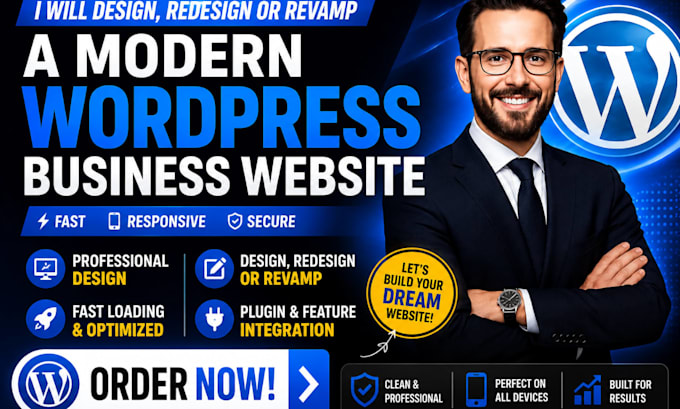 design, redesign or revamp a modern responsive wordpress business website plugin
