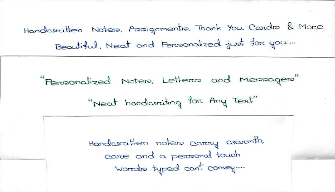 handwrite letters, notes, and text in beautiful handwriting