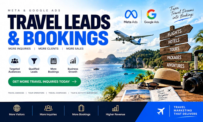 generate travel leads and bookings with facebook instagram and google ads