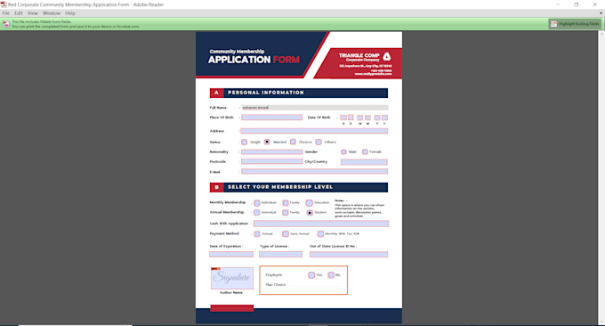 create fillable PDF forms, contracts, applications, and business documents