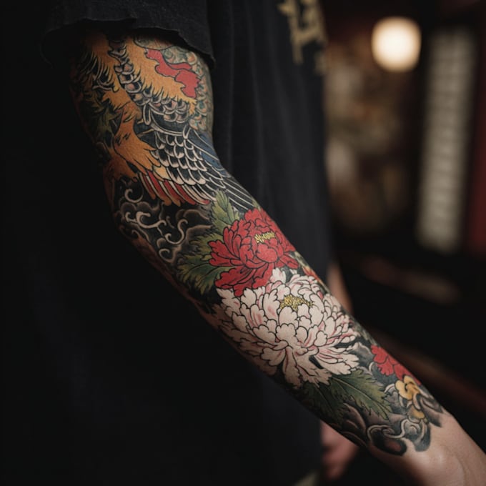 make a traditional japanese irezumi tattoo