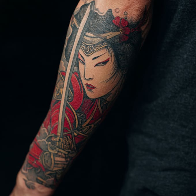 draw an oriental japanese tattoo