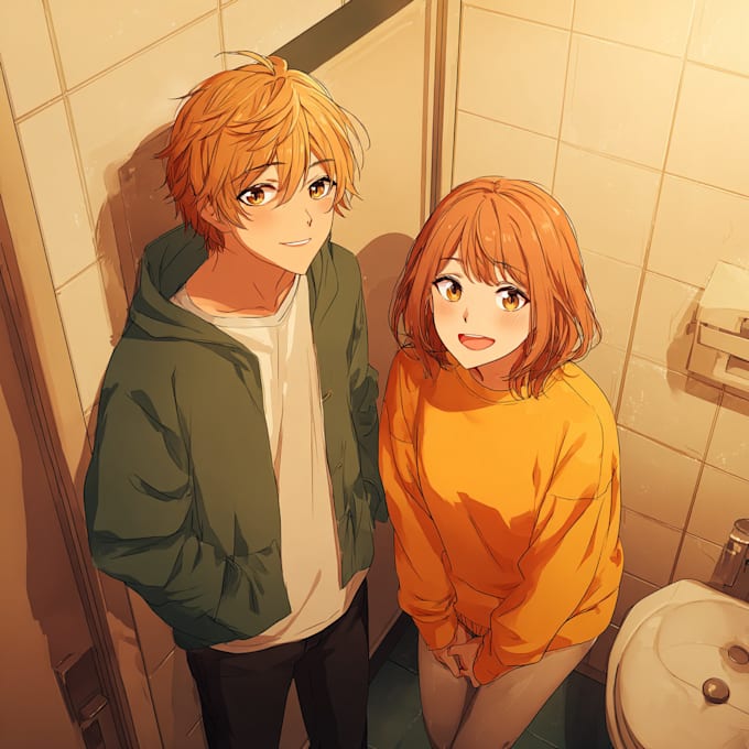 create a anime couple character art anime