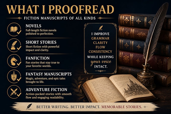 proofread and edit your fiction manuscript professionally