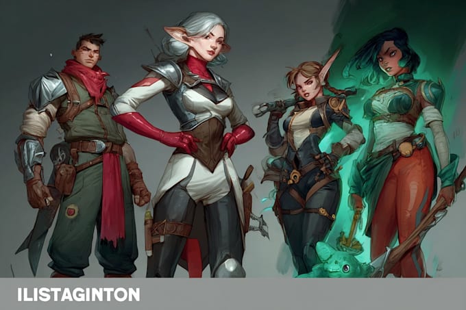 draw anime and game style characters art