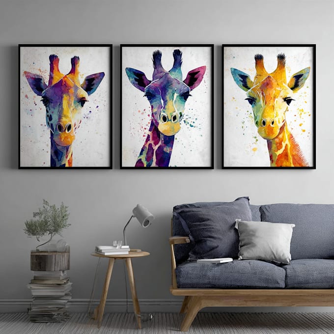 design abstract watercolor canvas wall art