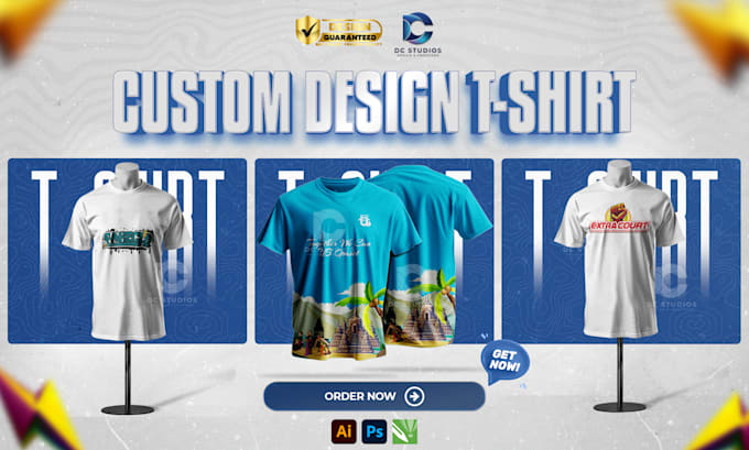 Design custom t shirt graphics for your brand by Dcstudios_gfx | Fiverr