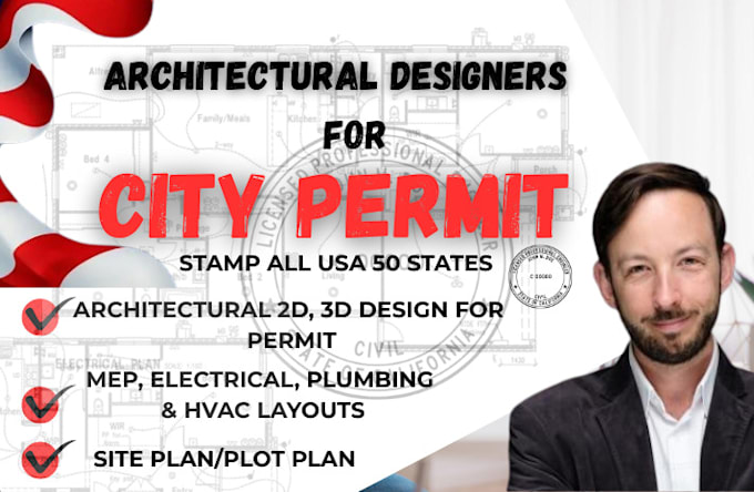 Be your city permit architect create site plan floor plan permit deck ...
