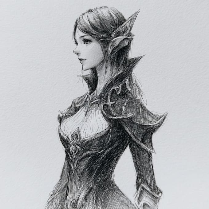 sketch fantasy character concept art