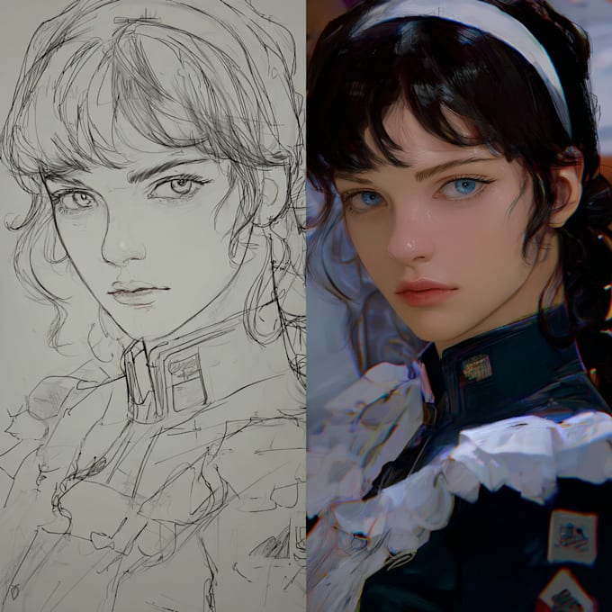 draw semi realistic character