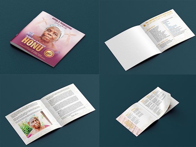 design a funeral poster, flyer, and brochure