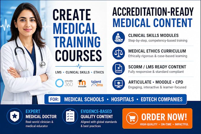 do course content,presentation training video,medical ethics,clinical skills