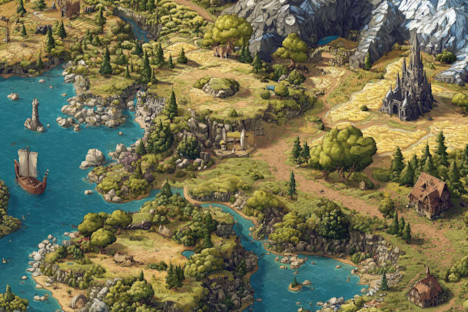 do fantasy map design map maker vector map illustration