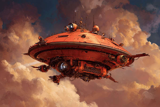 make hand drawn sci fi illustrations using pencils
