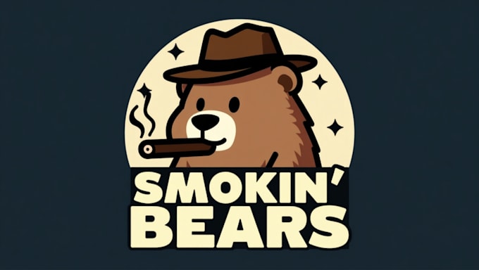 design high quality bear smoking logo with express delivery