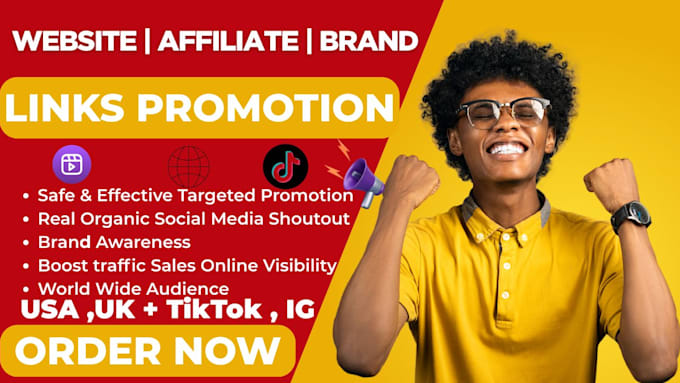 share,promote website link to niche USA and UK audience on tiktok,ig and twitter