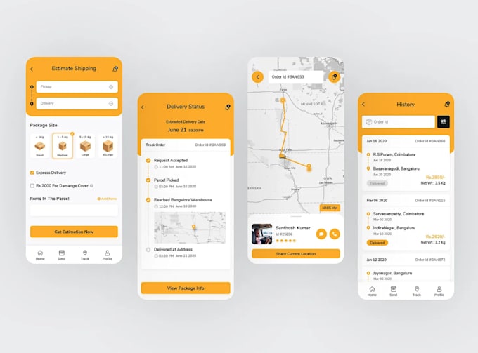 build courier delivery app, transportation,delivery and tracking app with admin