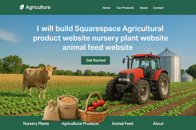 build squarespace agricultural product website nursery plant animal feed website