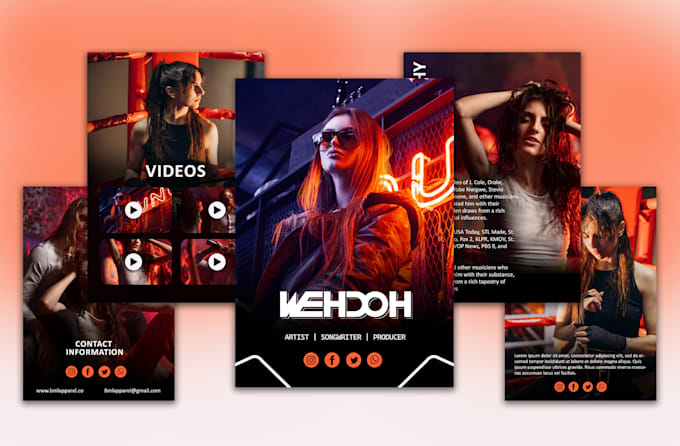 design epk, media kit, press kit, flyer and one sheet
