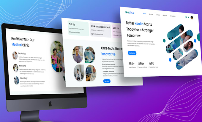 design a modern small business website interface in figma