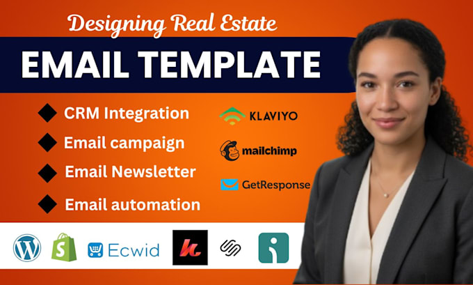 design a custom real estate ecwid email templates campaigns, newsletters, form