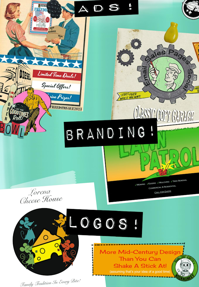 design retro style posters, flyers, and ads
