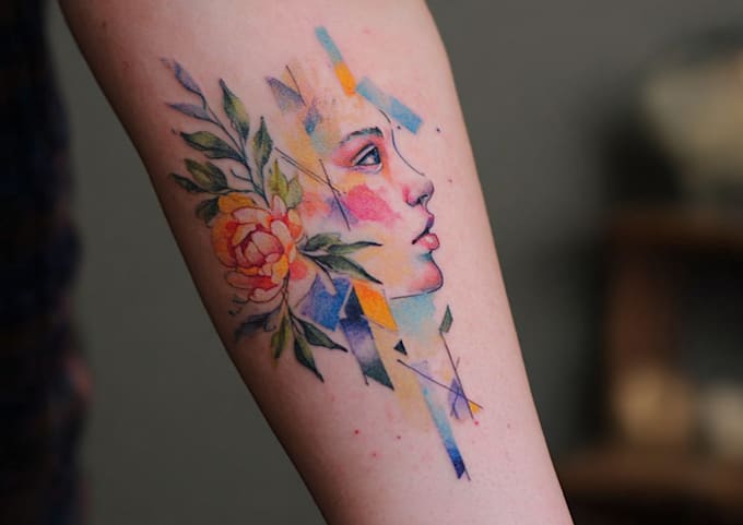 custom a watercolor tattoo design