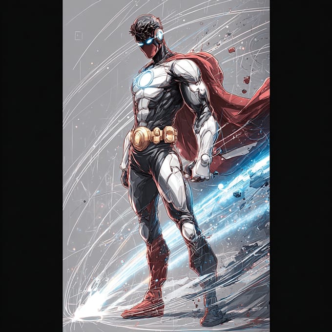 build scifi, , superhero character design