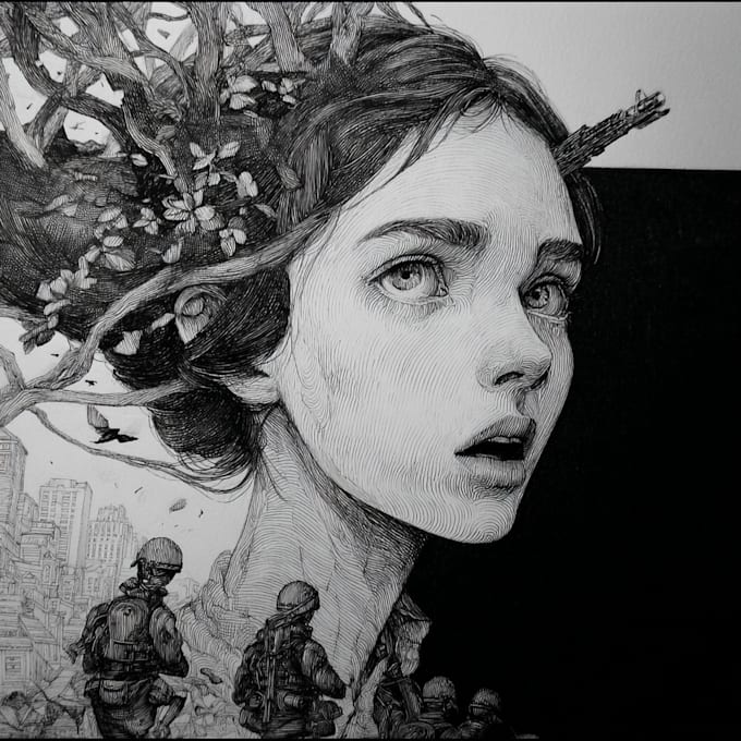 draw black and white illustrations