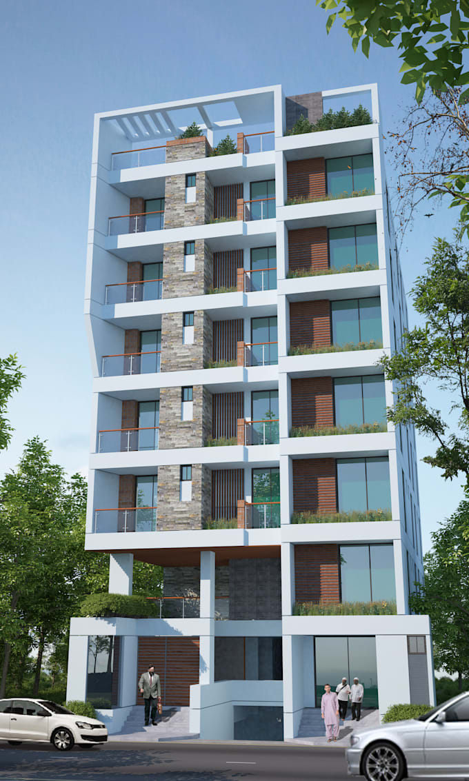 create architectural 3d exterior render by 3ds max