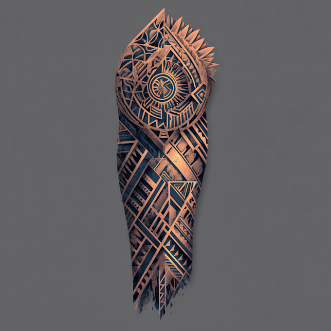create sleeve tattoo design in geometric style