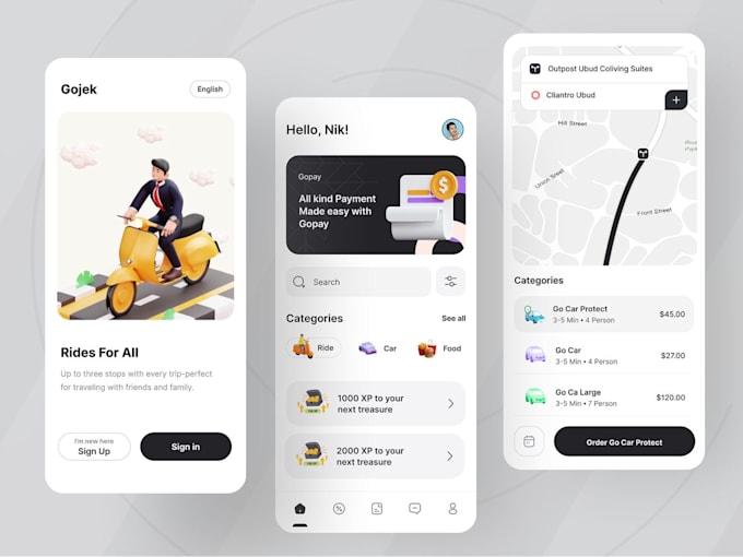 develop a taxi booking app for both business and commercial use