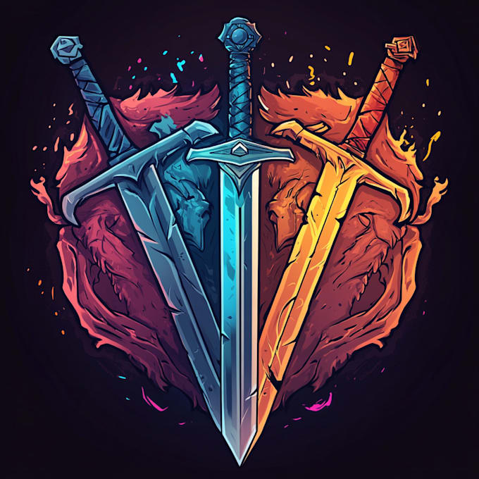 create fantasy game logo with cool unique magic style