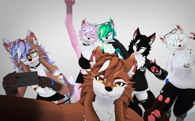 Custom vrchat avatar vtuber vroid roleplay furry streamer vrc world ...