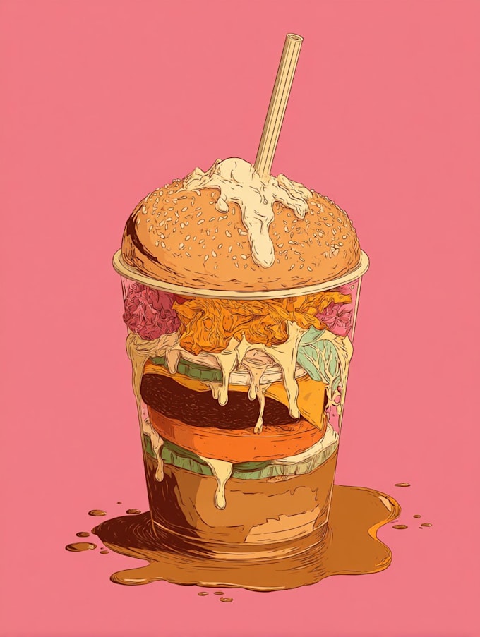 draw food pop art of your food pop art