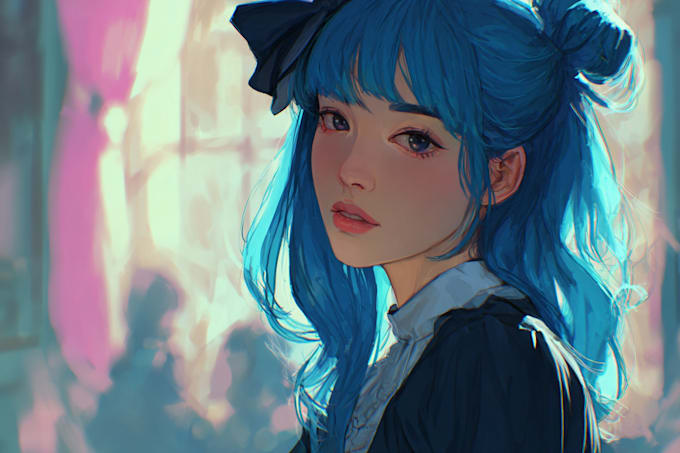 design a full color anime portrait digitally