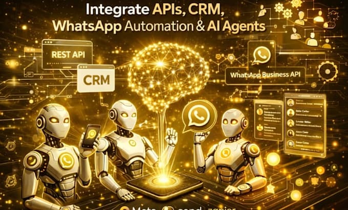 integrate apis, CRM, whatsapp automation  ai agents