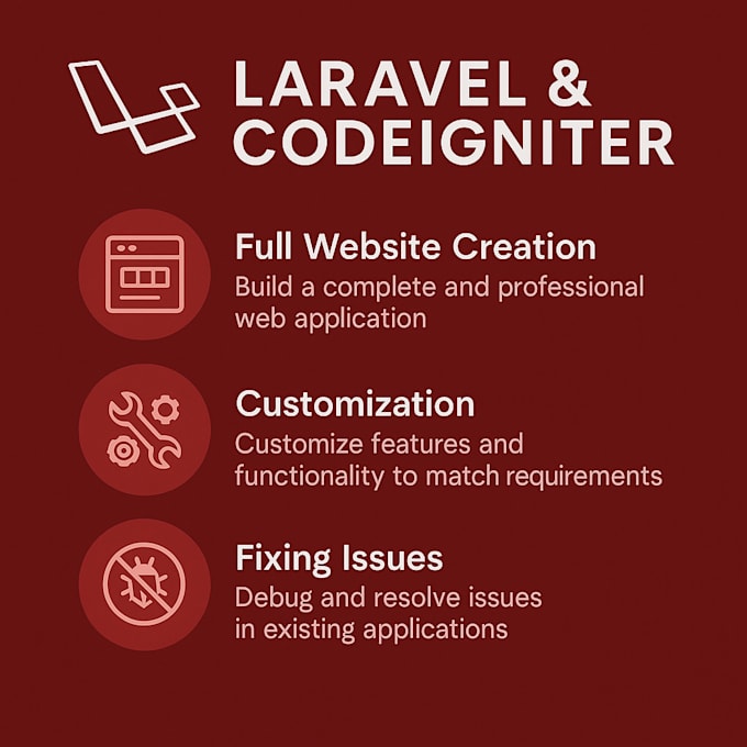 build, customize debug PHP laravel or codeigniter projects