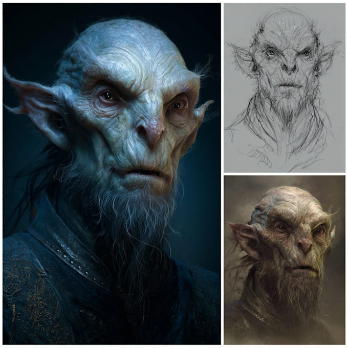 create realistic character and creature concept art
