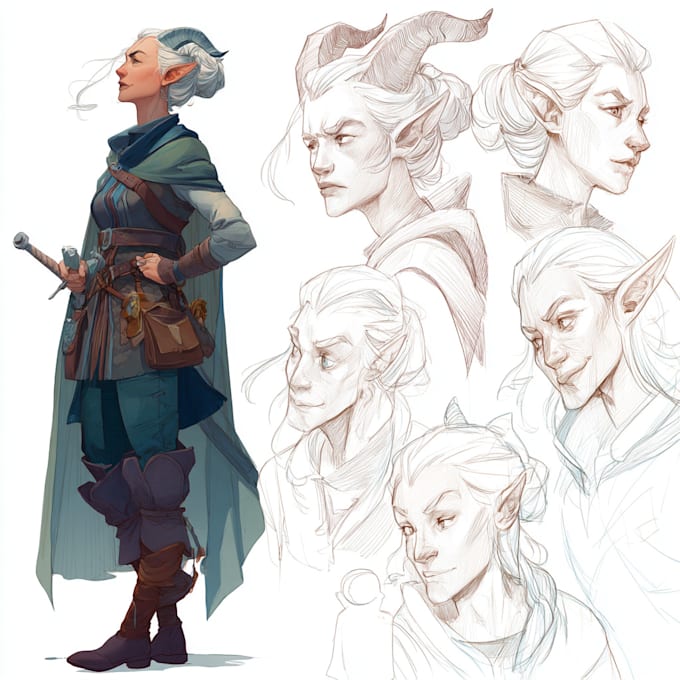 do an fantasy scene concept art illustrations
