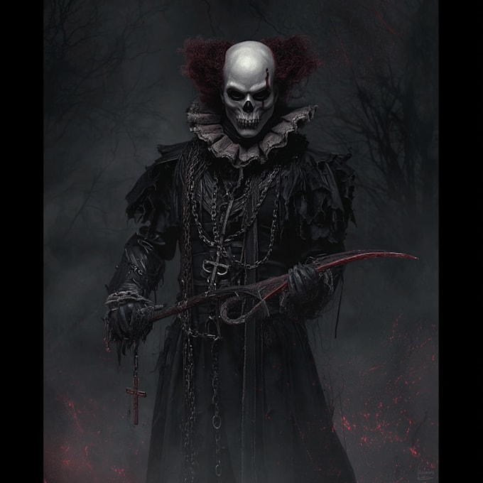 make a fantasy horror character art with amazing quality
