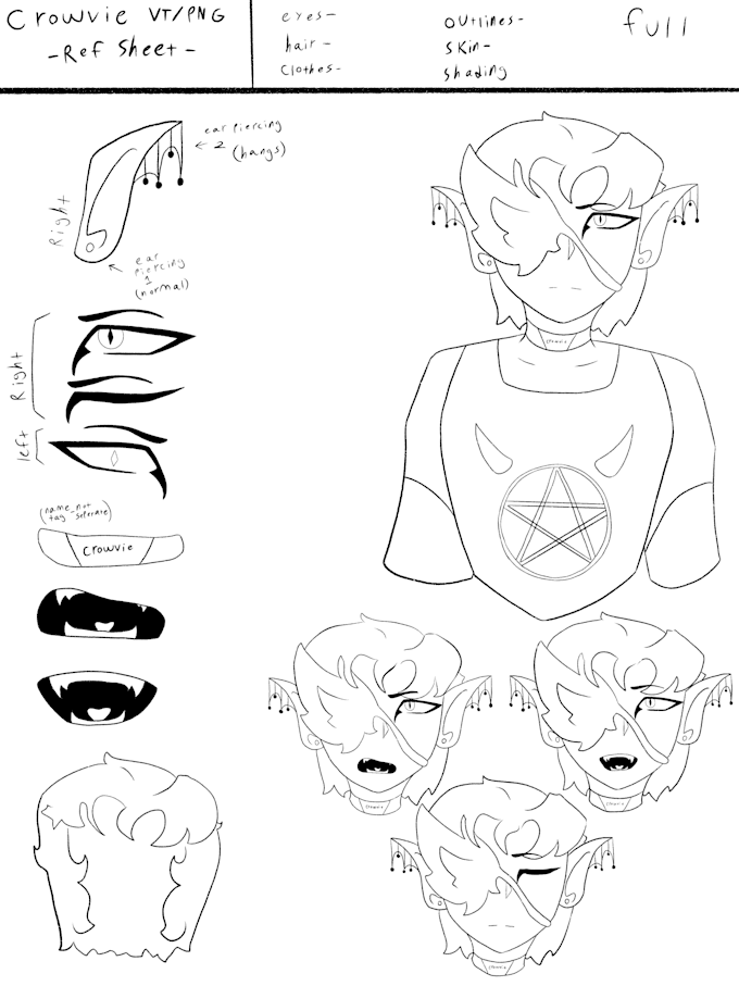 take digital art commissions and create vtuber model ref sheets