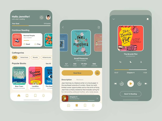 develop ebook reading app, book store app, in flutter