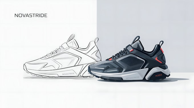 design custom footwears, mockups, 3d shoe and tech pack, custom sneaker, sandal