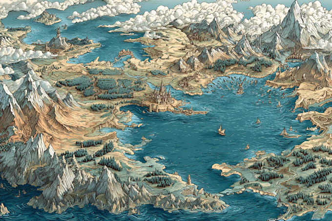 fantasy map design map illustration fantasy map